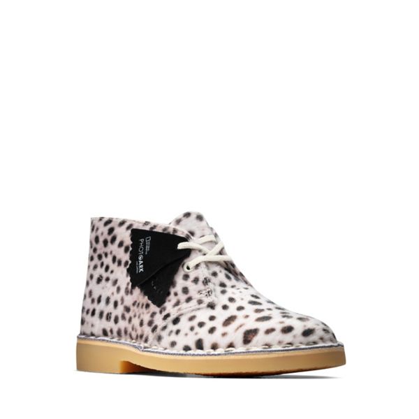 Clarks Boys Desert Boot Casual Shoes Cheetah Print | CA-8712690